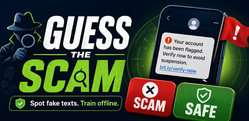 Guess The Scam Google Play feature graphic